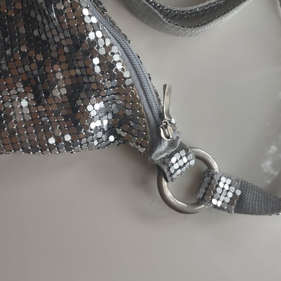 Vintage Silver Metal Mesh Handbag Evening Party Glitzy - Picture 9 of 13